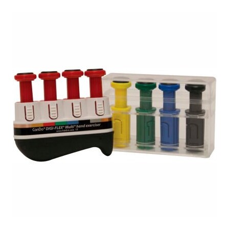 Fabrication Enterprises Digi-Flex Multi Hand Exerciser, Progressive Starter Pack, Red & 4 Additional Buttons 10-3742S